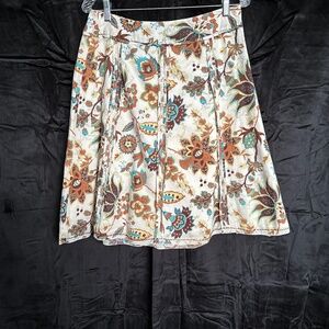 Acorn, women’s multicolor leaf print skirt, size 10